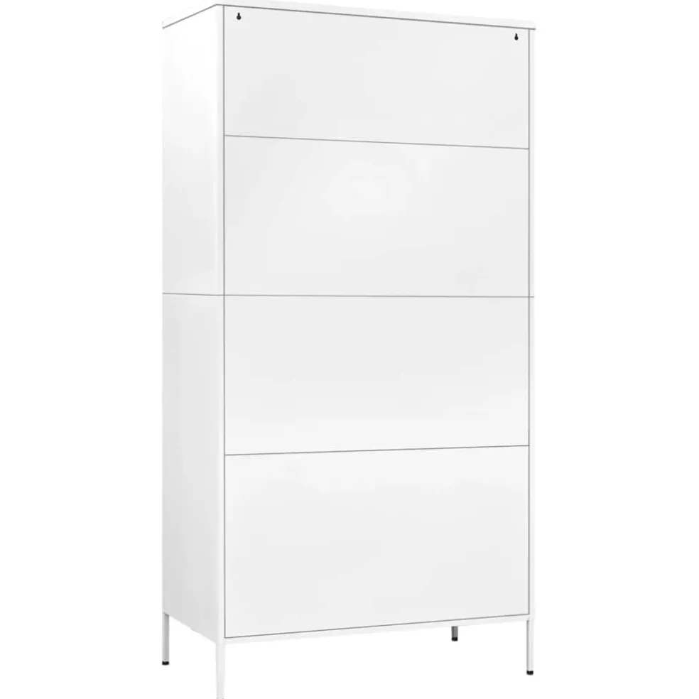 vidaXL Kledingkast 90x50x180 cm staal wit