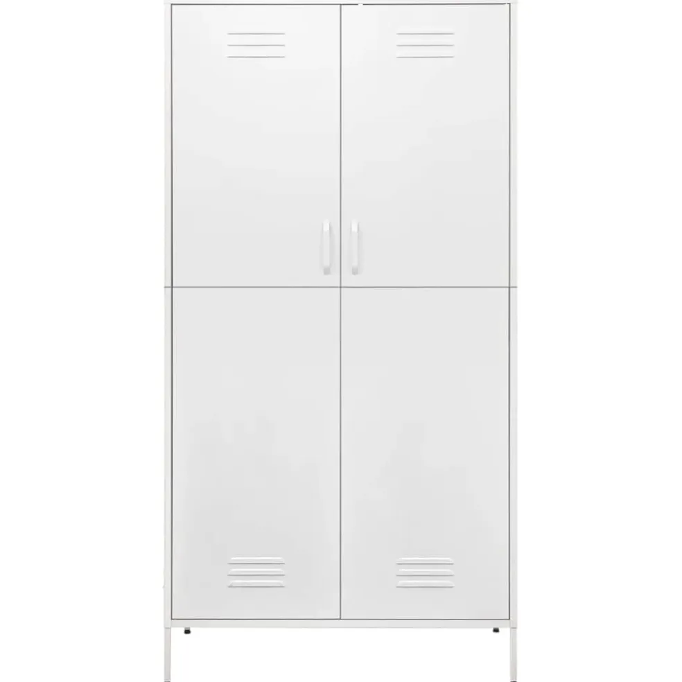 vidaXL Kledingkast 90x50x180 cm staal wit