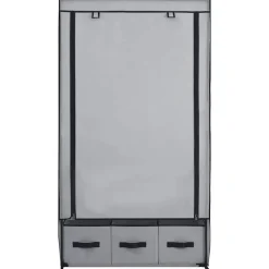 vidaXL Kledingkast 87x49x159 cm stof grijs