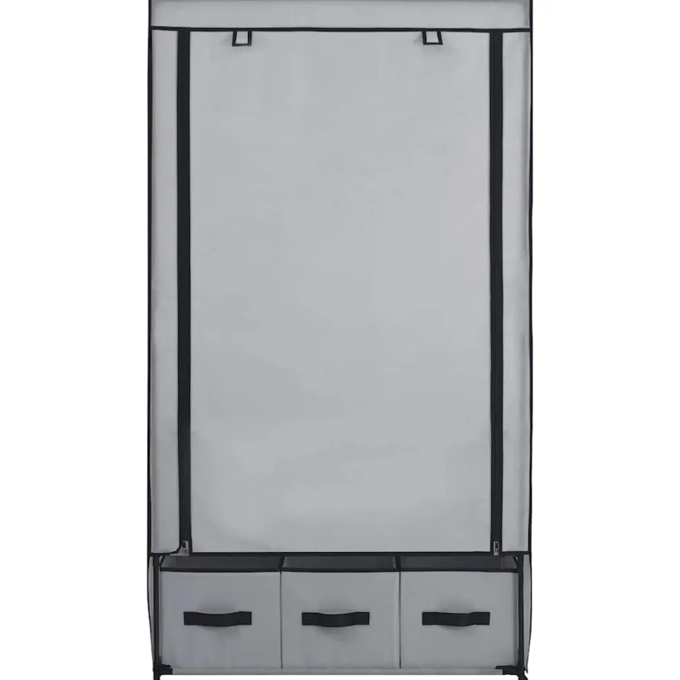 vidaXL Kledingkast 87x49x159 cm stof grijs