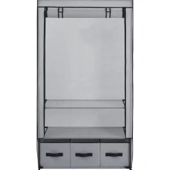 vidaXL Kledingkast 87x49x159 cm stof grijs
