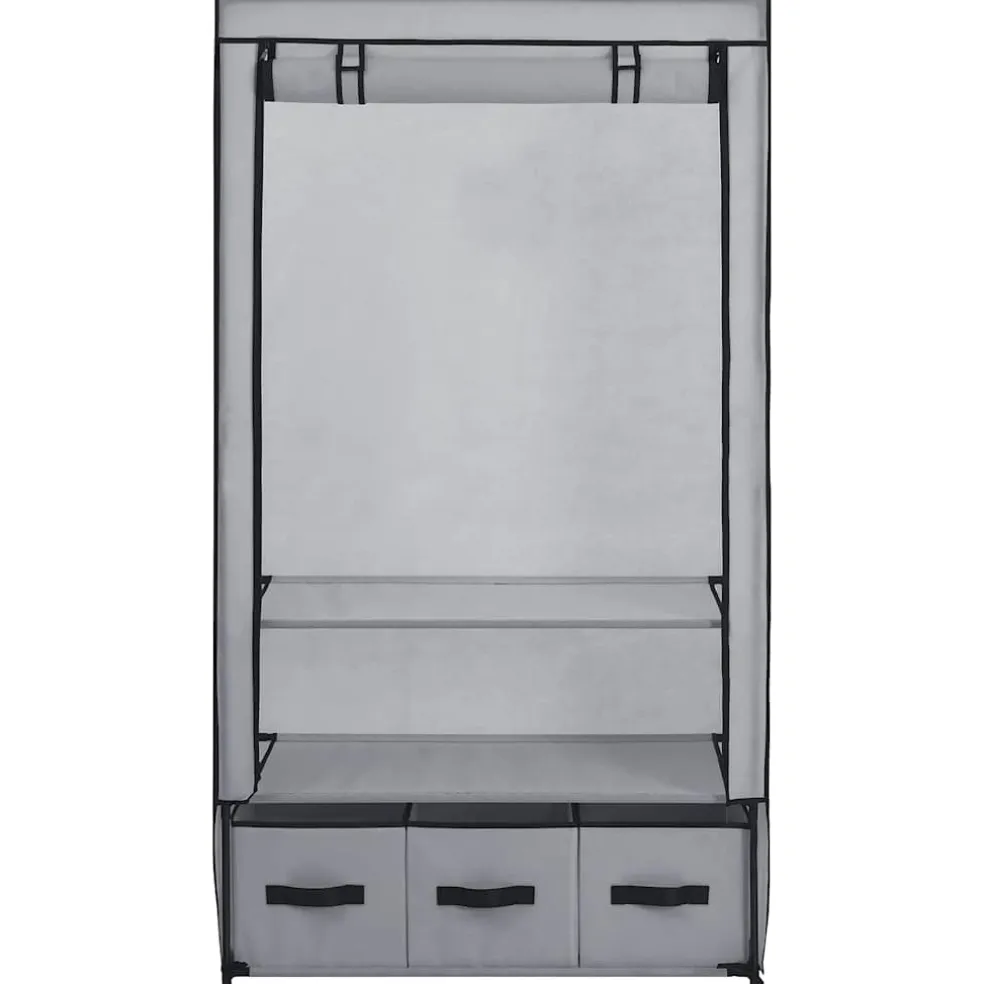 vidaXL Kledingkast 87x49x159 cm stof grijs