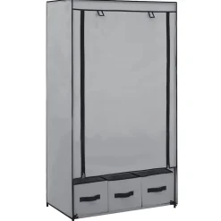 vidaXL Kledingkast 87x49x159 cm stof grijs