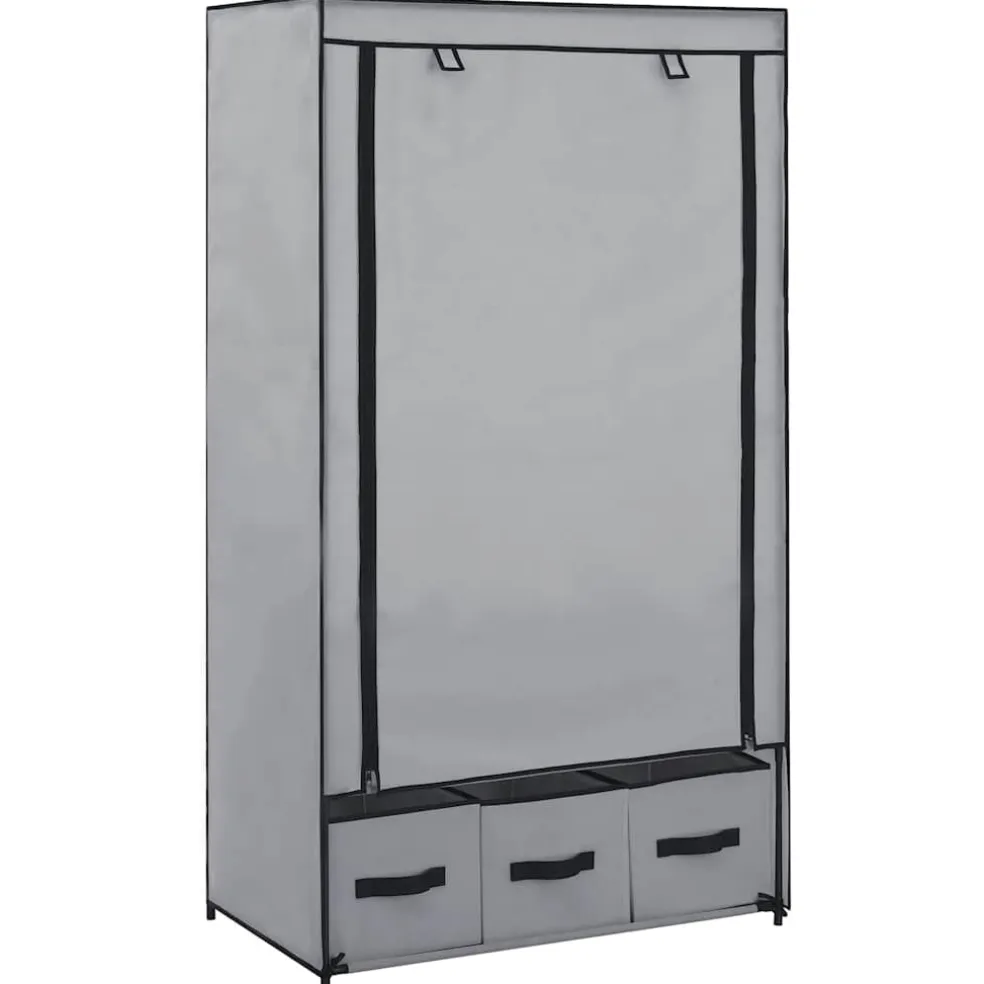 vidaXL Kledingkast 87x49x159 cm stof grijs