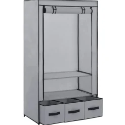 vidaXL Kledingkast 87x49x159 cm stof grijs