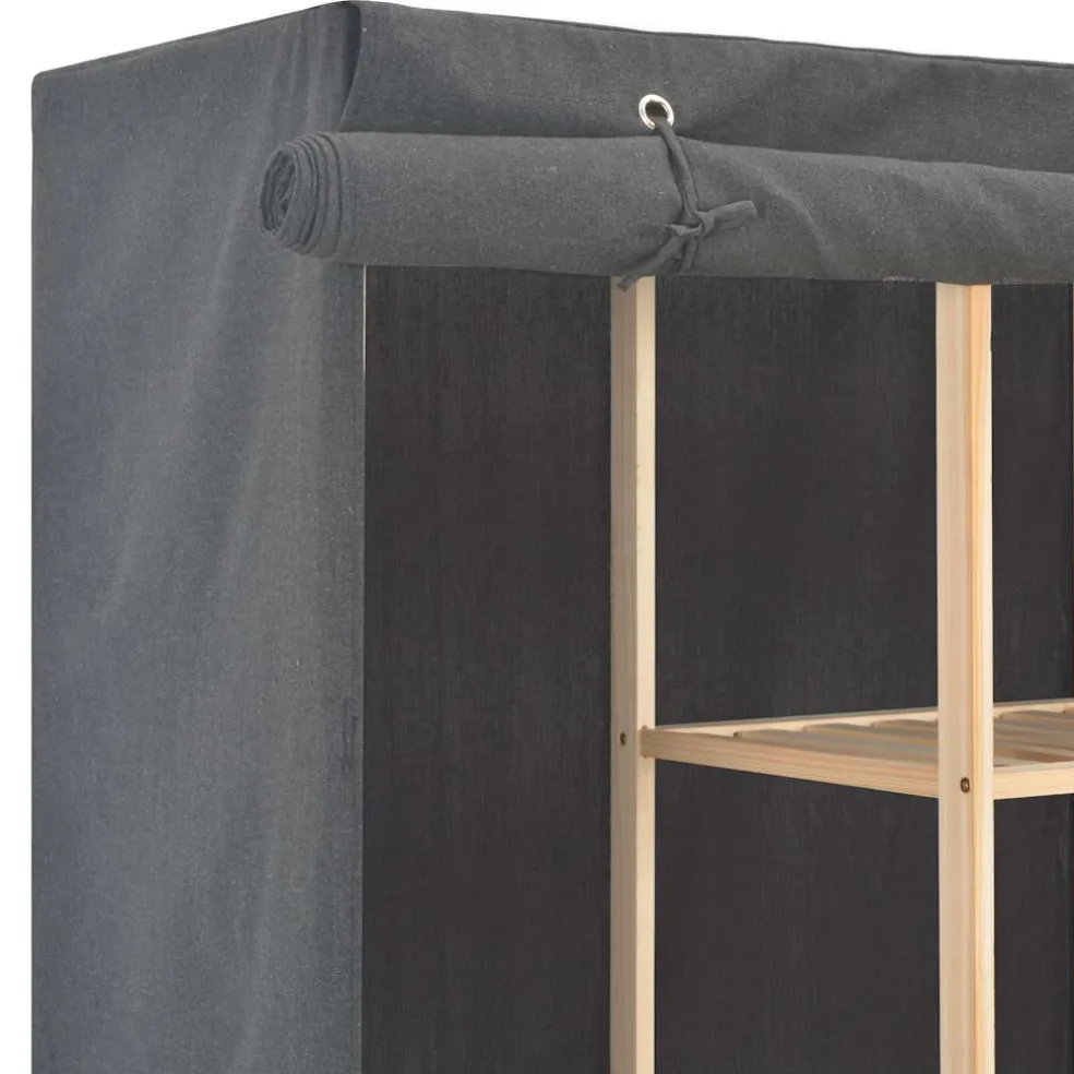 vidaXL Kledingkast 173x40x170 cm stof grijs