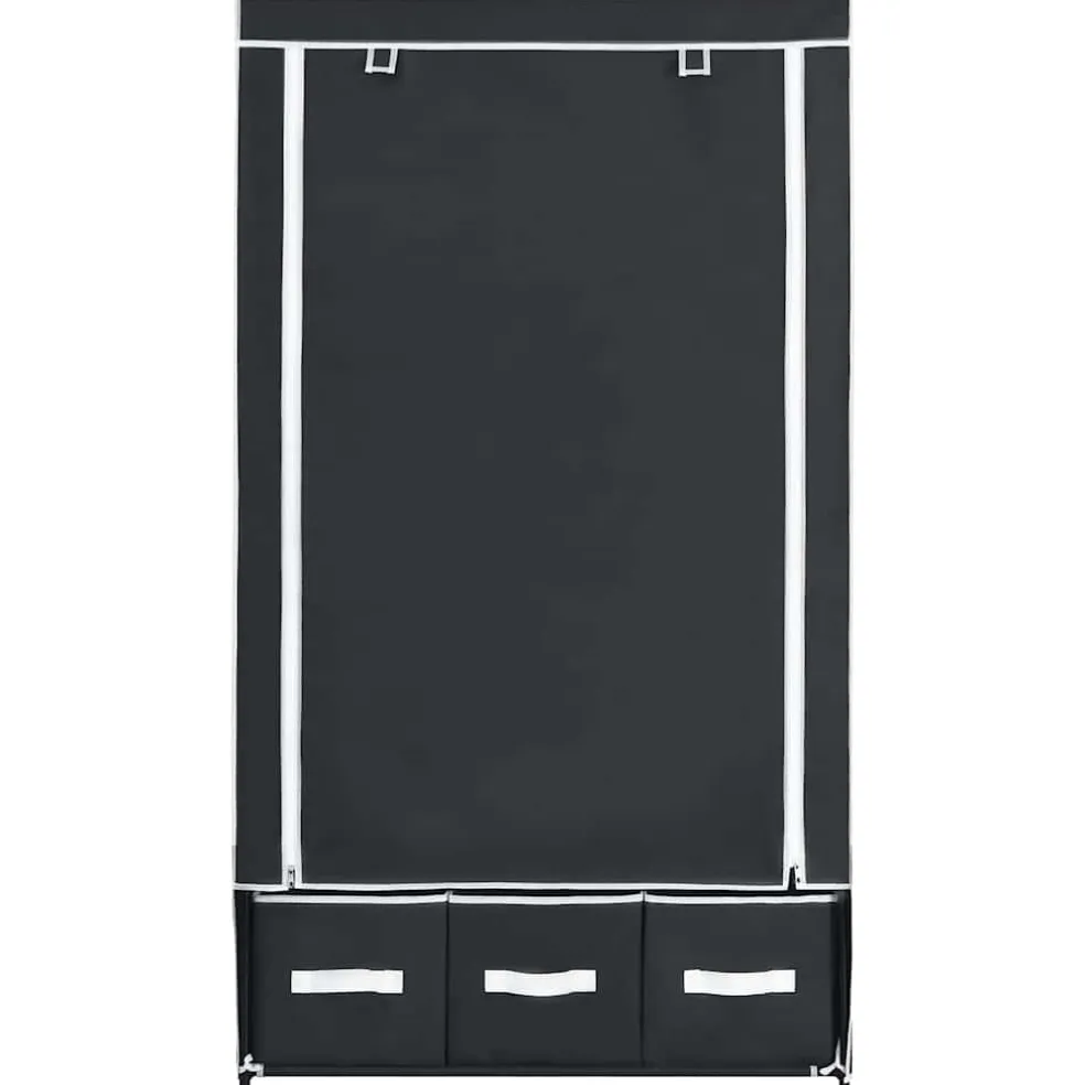 vidaXL Kledingkast 87x49x159 cm stof zwart