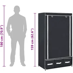 vidaXL Kledingkast 87x49x159 cm stof zwart