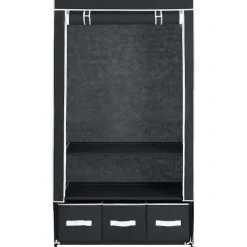 vidaXL Kledingkast 87x49x159 cm stof zwart