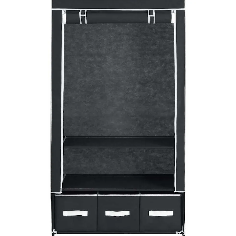 vidaXL Kledingkast 87x49x159 cm stof zwart