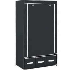 vidaXL Kledingkast 87x49x159 cm stof zwart