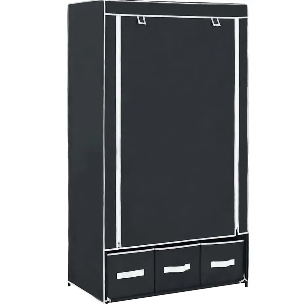 vidaXL Kledingkast 87x49x159 cm stof zwart