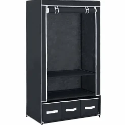 vidaXL Kledingkast 87x49x159 cm stof zwart
