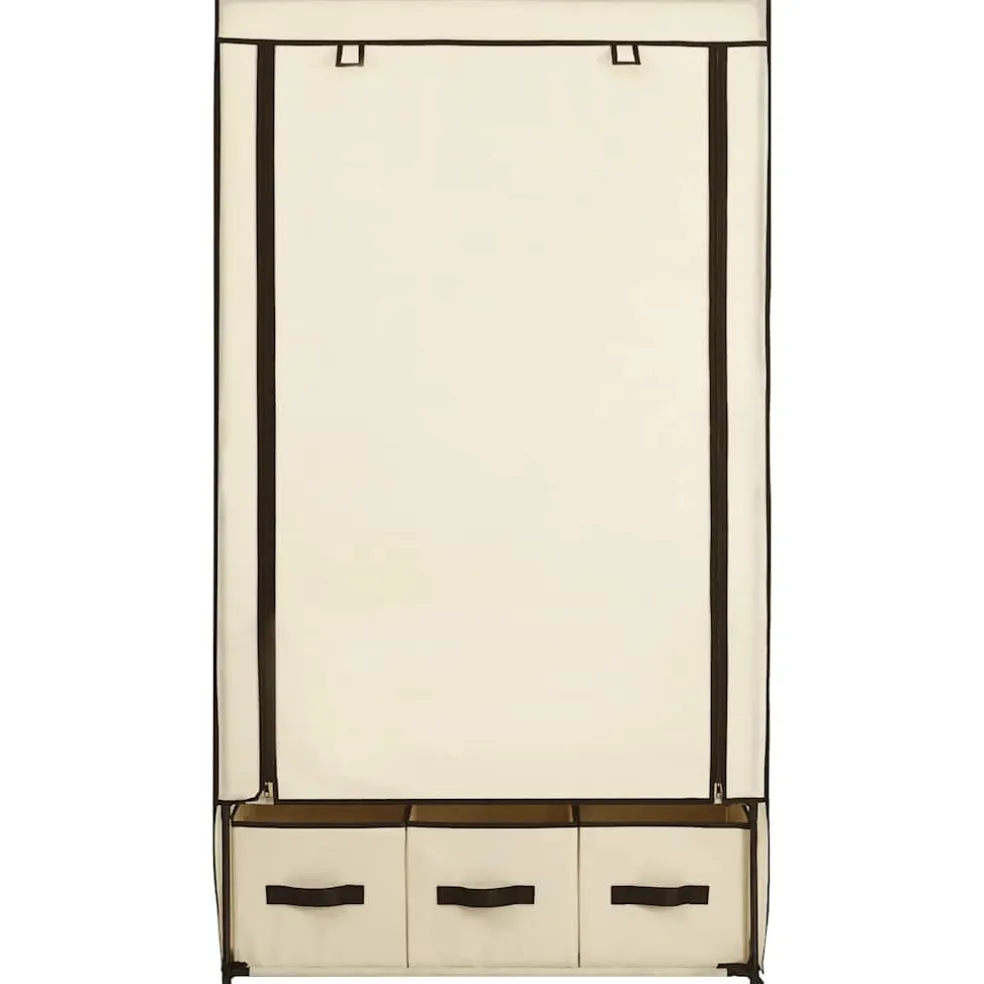 vidaXL Kledingkast 87x49x159 cm stof crème