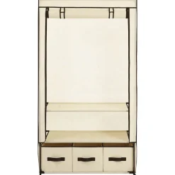 vidaXL Kledingkast 87x49x159 cm stof crème
