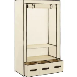 vidaXL Kledingkast 87x49x159 cm stof crème