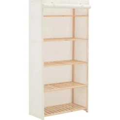 vidaXL Kledingkast 79x40x170 cm stof wit