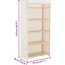 vidaXL Kledingkast 79x40x170 cm stof wit