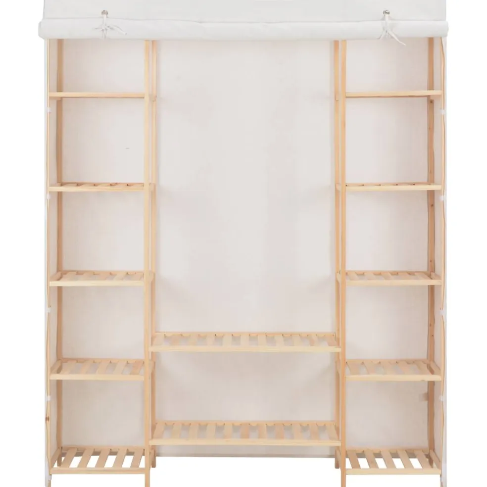 vidaXL Kledingkast 135x40x170 cm stof wit