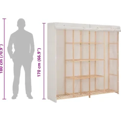 vidaXL Kledingkast 173x40x170 cm stof wit