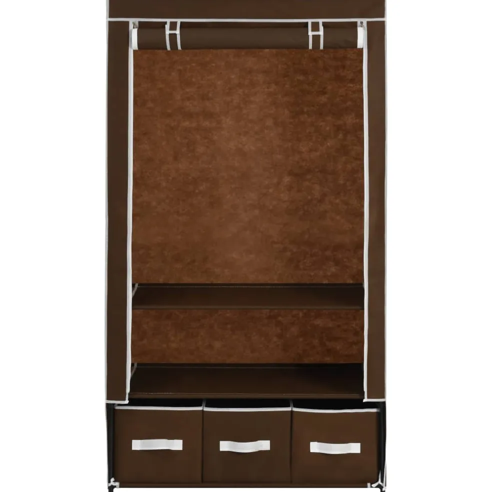 vidaXL Kledingkast 87x49x159 cm stof bruin