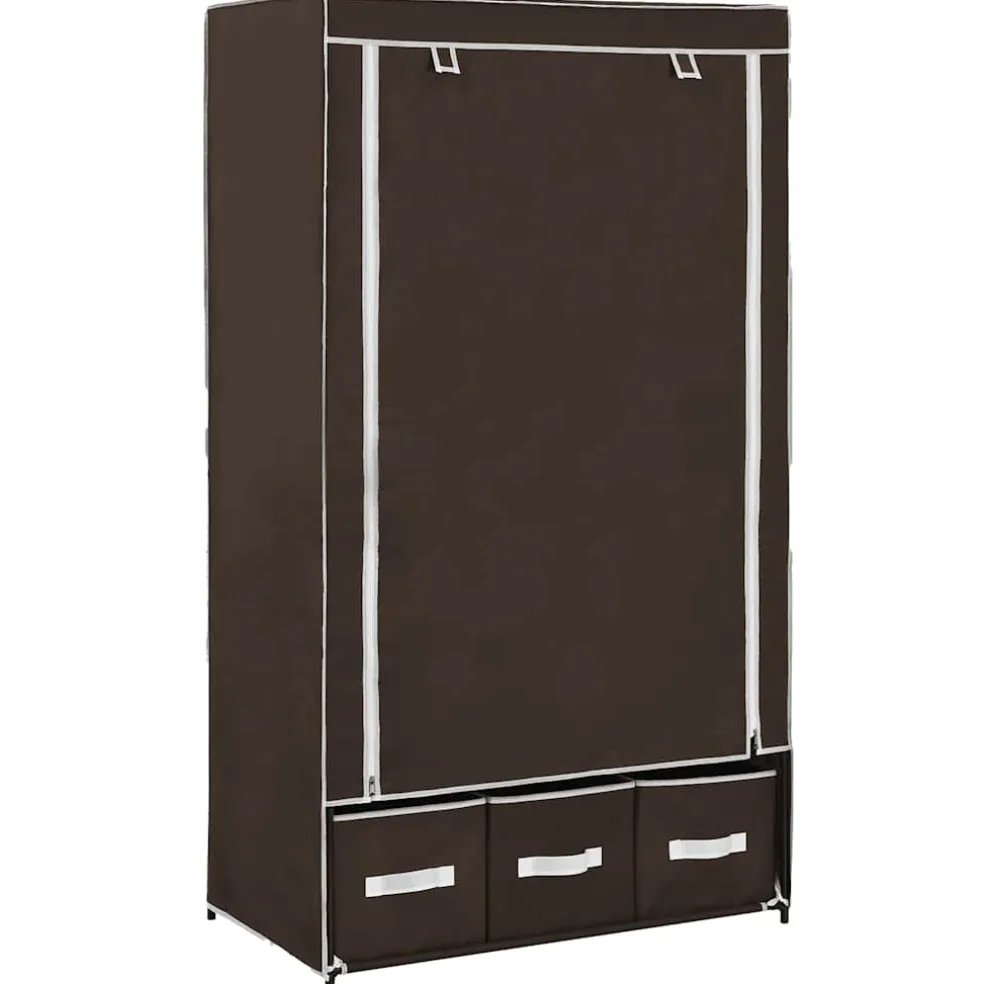 vidaXL Kledingkast 87x49x159 cm stof bruin