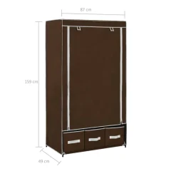 vidaXL Kledingkast 87x49x159 cm stof bruin