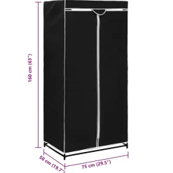 vidaXL Kledingkast 75x50x160 cm zwart