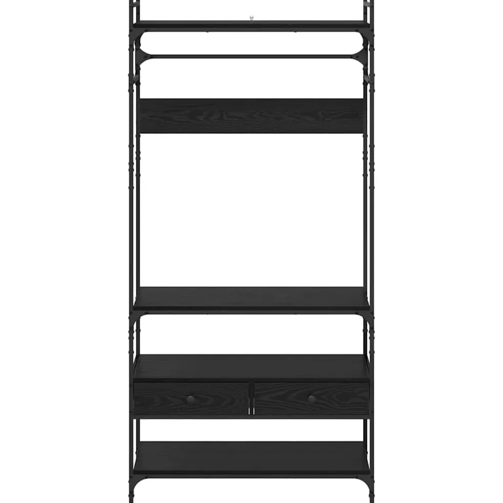 vidaXL Kledingkast Zwart eiken 89 x 39 x 184.5 cm Bewerkt hout