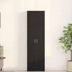 vidaXL Kledingkast Zwart Eiken 55 x 25 x 189 cm Bewerkt hout