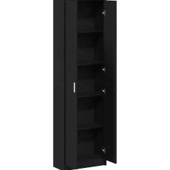 vidaXL Kledingkast Zwart Eiken 55 x 25 x 189 cm Bewerkt hout