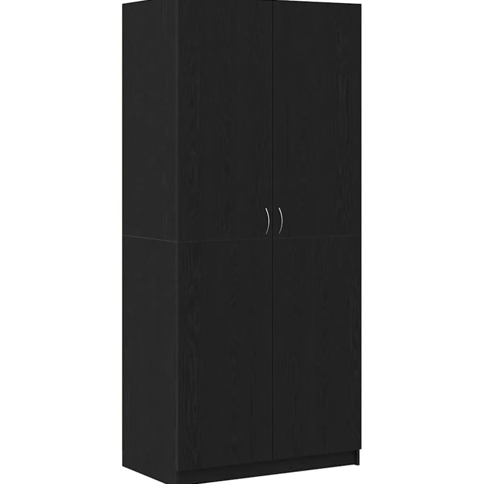 vidaXL Kledingkast Zwart Eiken 90 x 52 x 200 cm Bewerkt hout