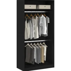 vidaXL Kledingkast Zwart Eiken 100 x 50 x 200 cm Bewerkt hout