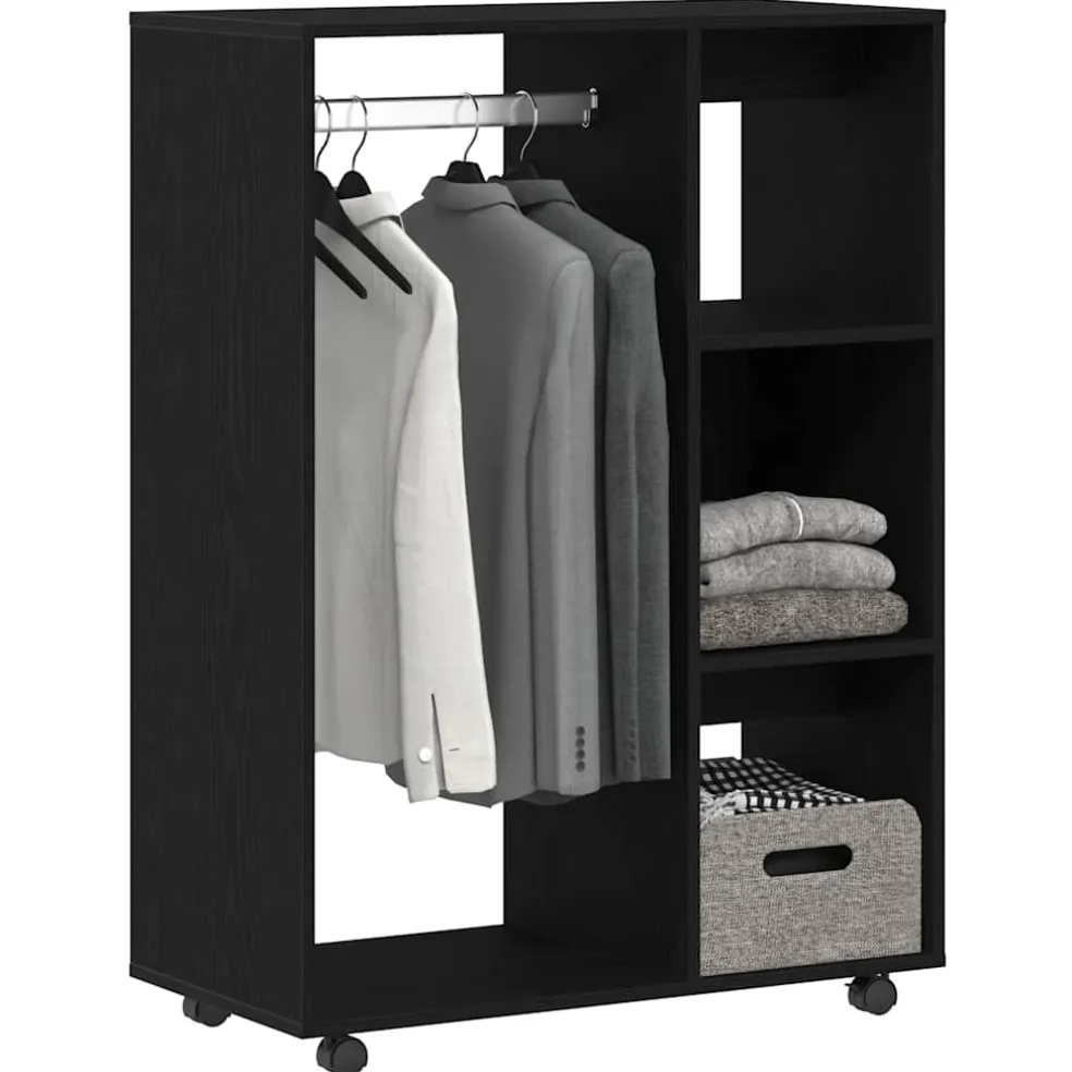 vidaXL Kledingkast Zwart Eiken 80x40x110 cm Bewerkt Hout