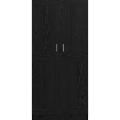 vidaXL Kledingkast Zwart Eiken 82,5 x 51,5 x 180 cm Bewerkt hout