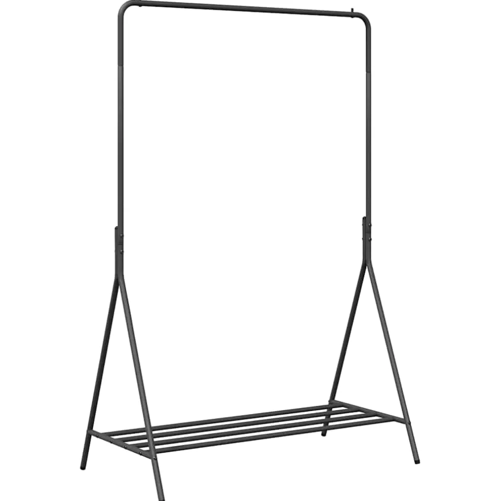 vidaXL Kledingrek met opslag Zwart 100 x 56 x 154 cm Staal