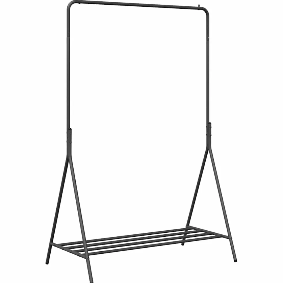 vidaXL Kledingrek met opslag Zwart 100 x 56 x 154 cm Staal