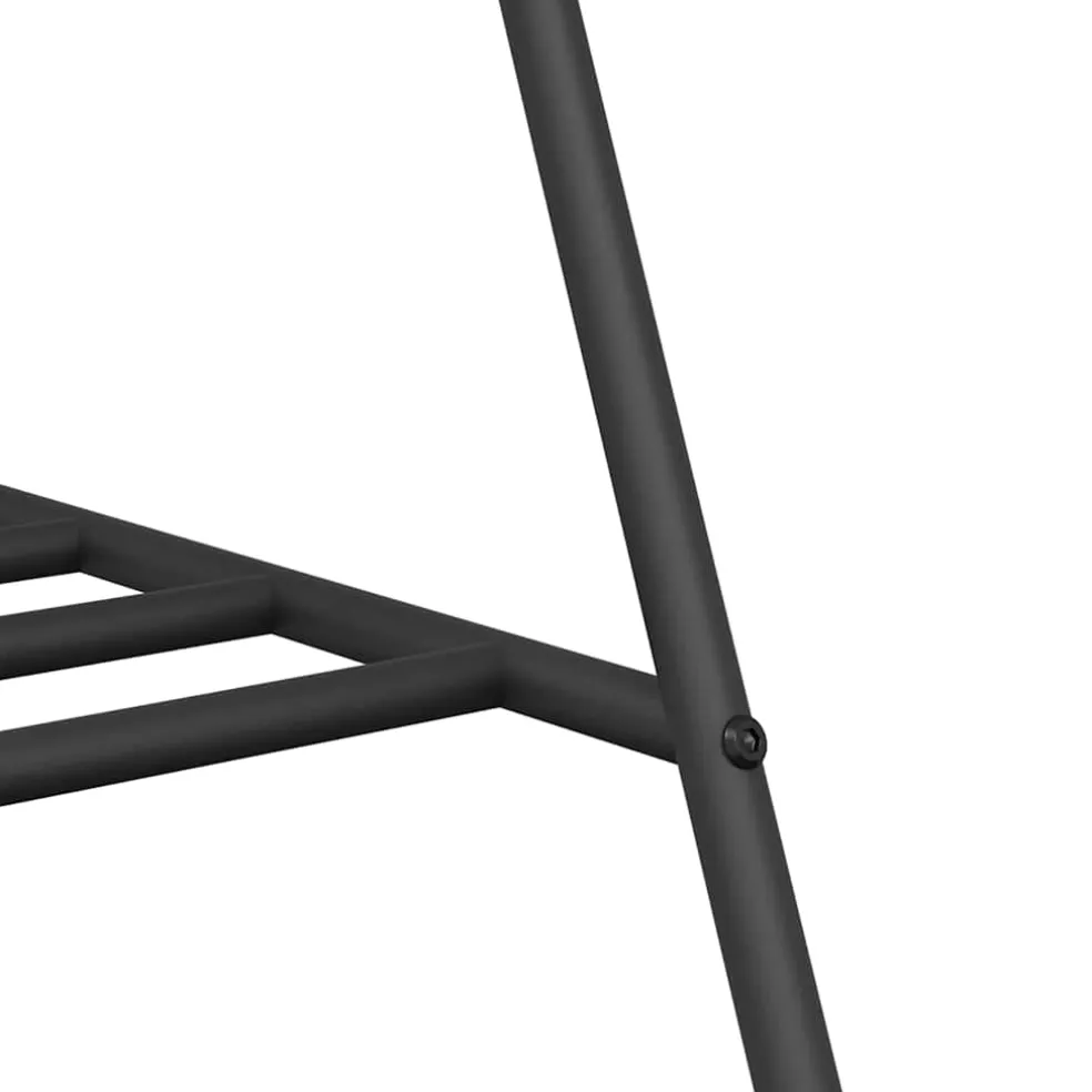 vidaXL Kledingrek met opslag Zwart 100 x 56 x 154 cm Staal
