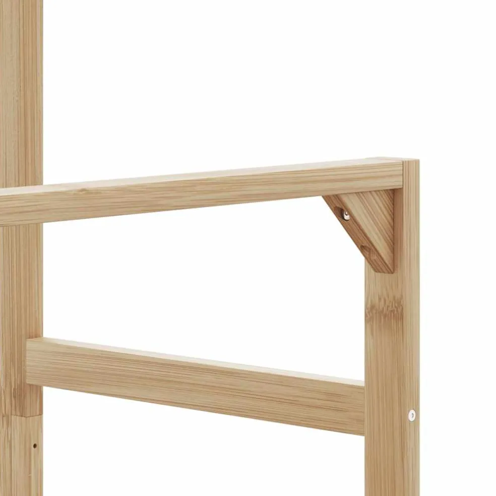 vidaXL Kledingrek met schappen en wielen 90x35x155 cm bamboe