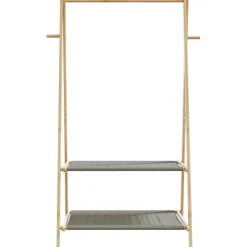 vidaXL Kledingrek met schappen 96x45,5x150,5 cm bamboe