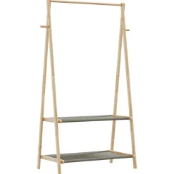 vidaXL Kledingrek met schappen 96x45,5x150,5 cm bamboe