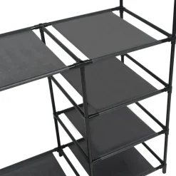 vidaXL Kledingrek 87x44x158 cm staal en nonwoven stof zwart