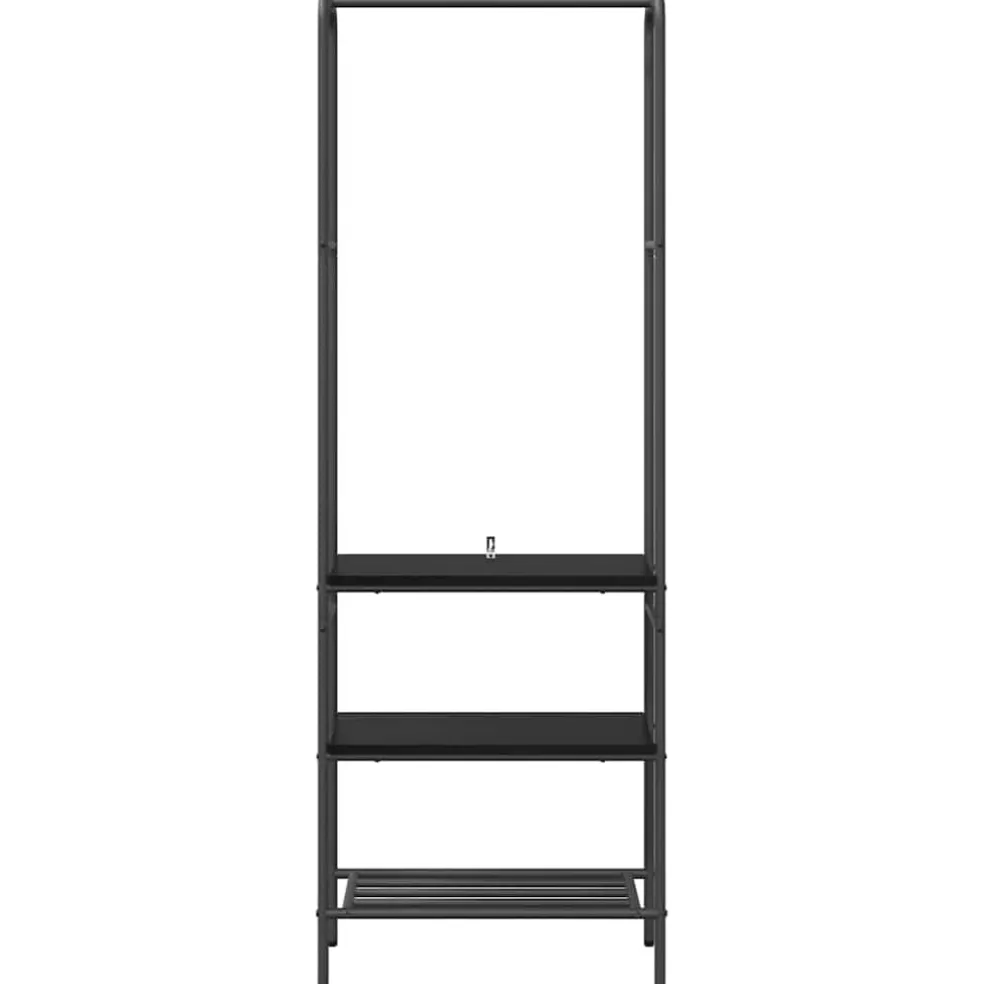 vidaXL Kledingrek Zwart Eiken 60 x 30 x 171 cm Bewerkt hout