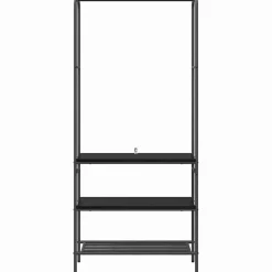 vidaXL Kledingrek Zwart eiken 77 x 30 x 171 cm Bewerkt hout