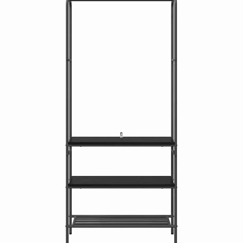 vidaXL Kledingrek Zwart eiken 77 x 30 x 171 cm Bewerkt hout