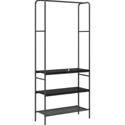 vidaXL Kledingrek Zwart eiken 77 x 30 x 171 cm Bewerkt hout