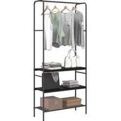 vidaXL Kledingrek Zwart eiken 77 x 30 x 171 cm Bewerkt hout