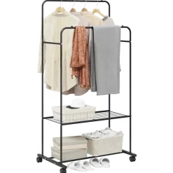 vidaXL Kledingrek Zwart 80 x 53 x 156 cm