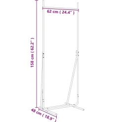 vidaXL Kledingrek Zwart 62 x 48 x 158 cm Staal