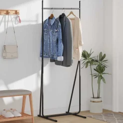 vidaXL Kledingrek Zwart 62 x 48 x 158 cm Staal